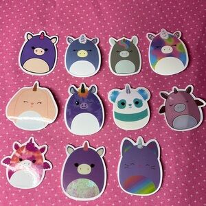 Squishmallow Stickers Unicorn Bundle 11 stickers